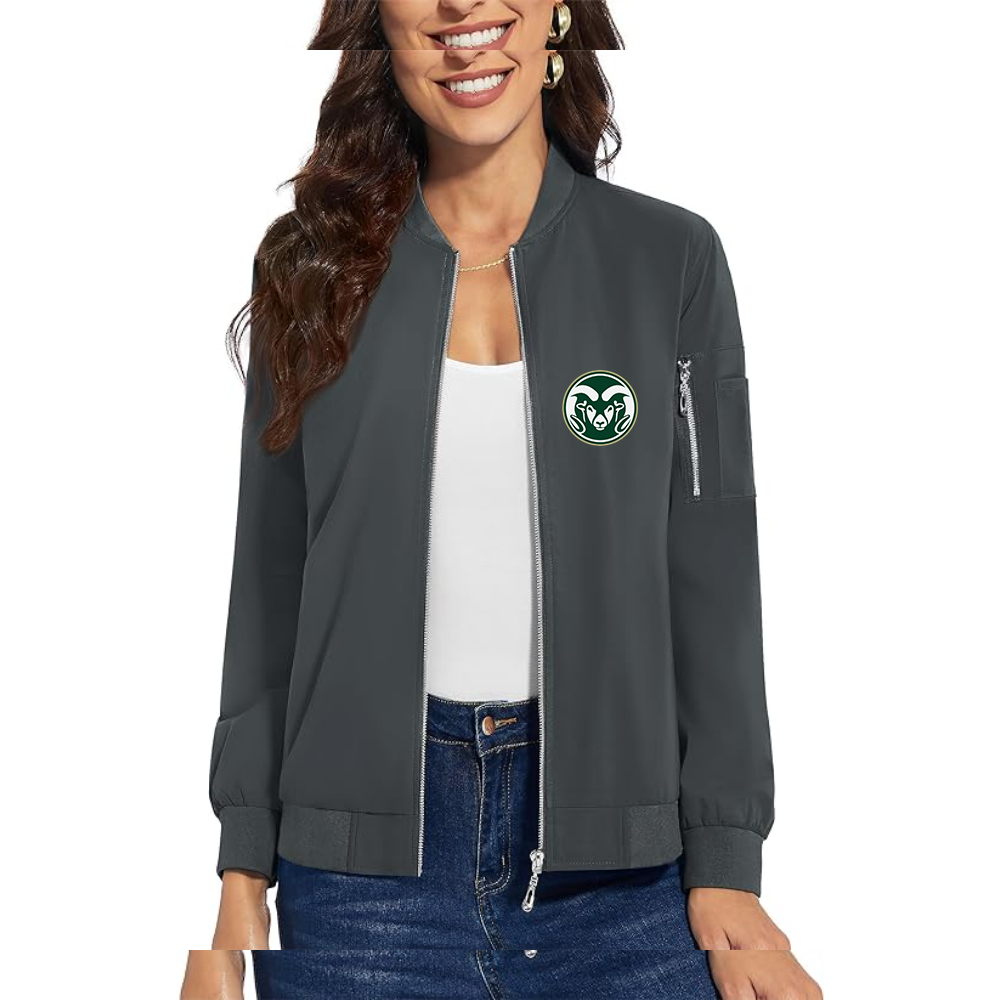Women's  Colorado State Rams Premium Bomber Jacket with Polished Detailing and Functional Sleeve Pocket Modern Luxury Outerwear