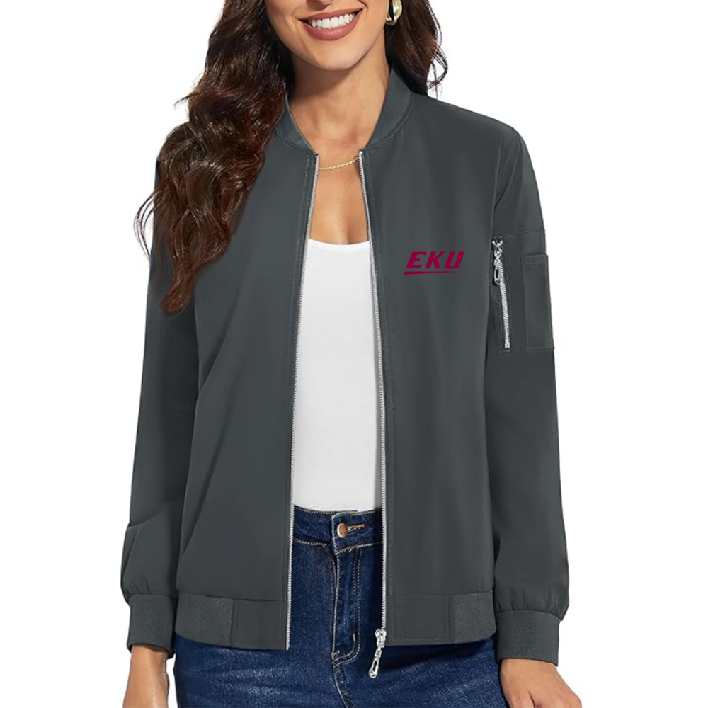 Women's Eastern Kentucky Colonels Premium Bomber Jacket with Polished Detailing and Functional Sleeve Pocket Modern Luxury Outerwear