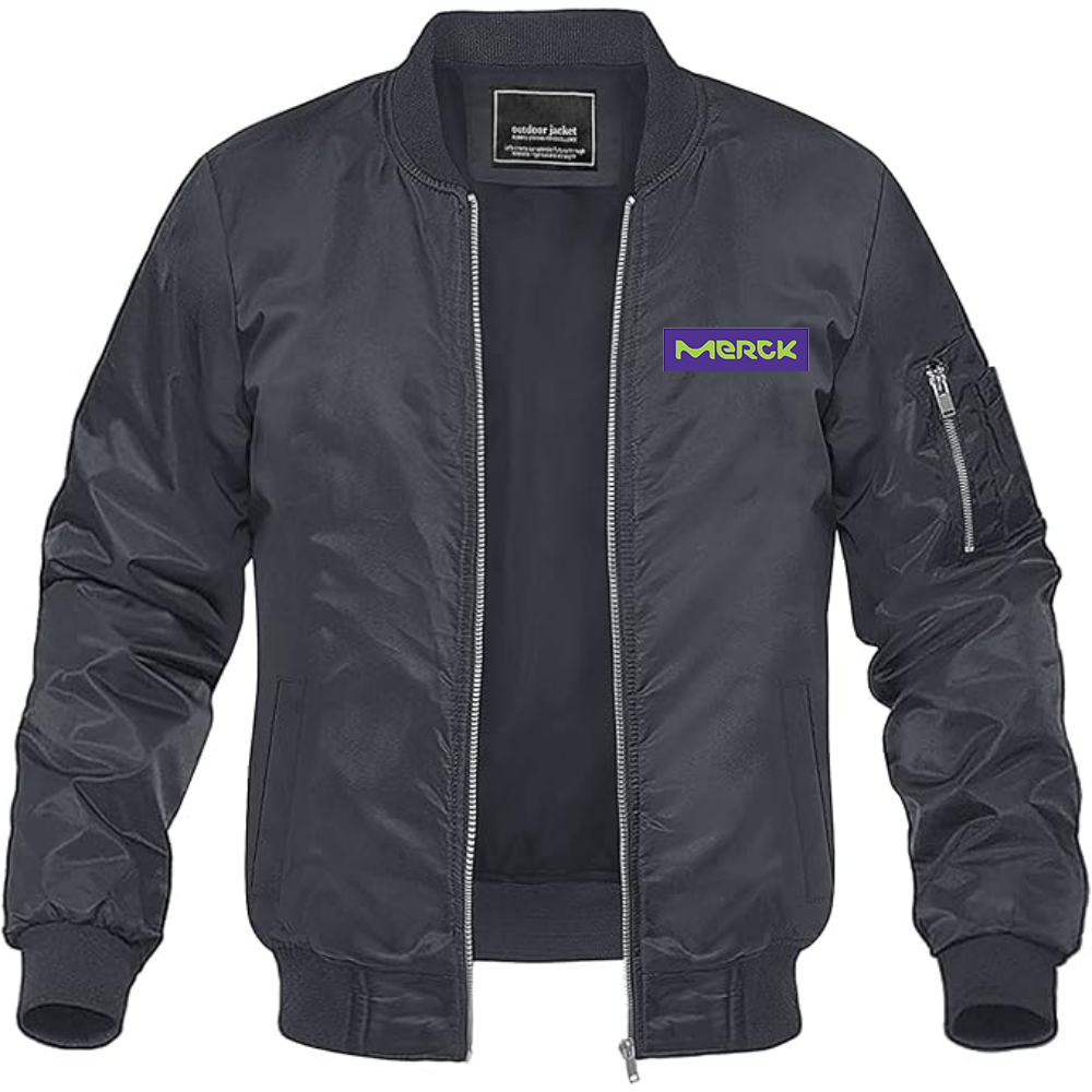 Men's  Merck KGaA Logo Lightweight Bomber Jacket Windbreaker Softshell Varsity Jacket Coat