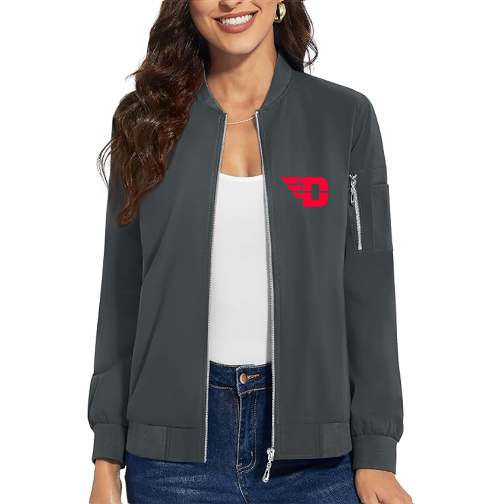 Women's   Dayton Flyers  Premium Bomber Jacket with Polished Detailing and Functional Sleeve Pocket Modern Luxury Outerwear
