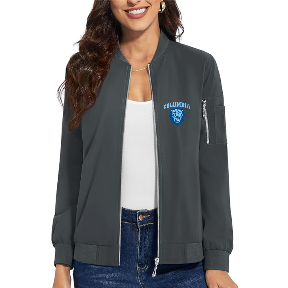 Women's Columbia Lions Premium Bomber Jacket with Polished Detailing and Functional Sleeve Pocket Modern Luxury Outerwear