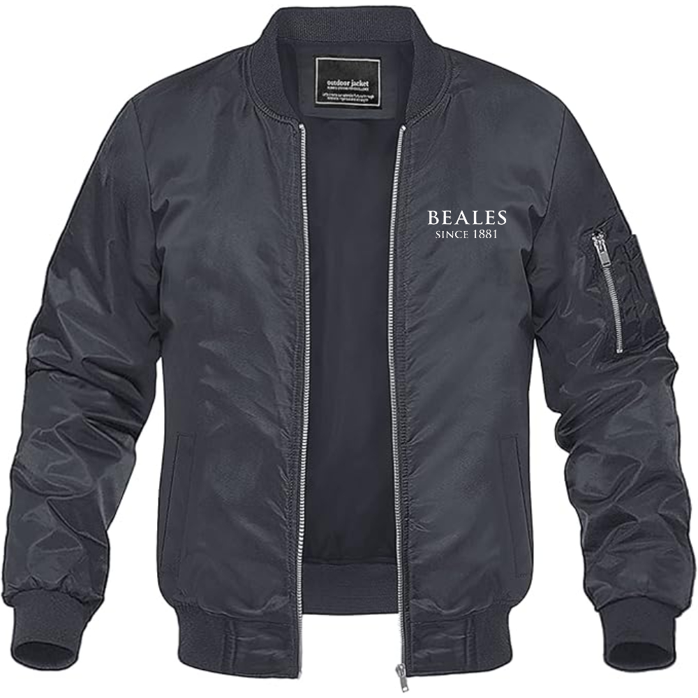 Men's Beales Logo  Lightweight Bomber Jacket Windbreaker Softshell Varsity Jacket Coat