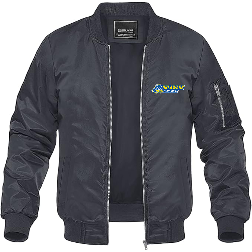 Men's Delaware Blue Hens Lightweight Bomber Jacket Windbreaker Softshell Varsity Jacket Coat