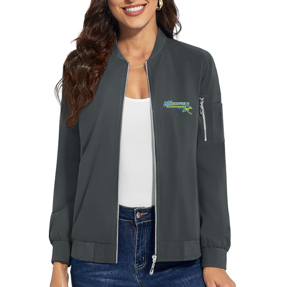 Women's CSU-Bakersfield Roadrunners Premium Bomber Jacket with Polished Detailing and Functional Sleeve Pocket Modern Luxury Outerwear