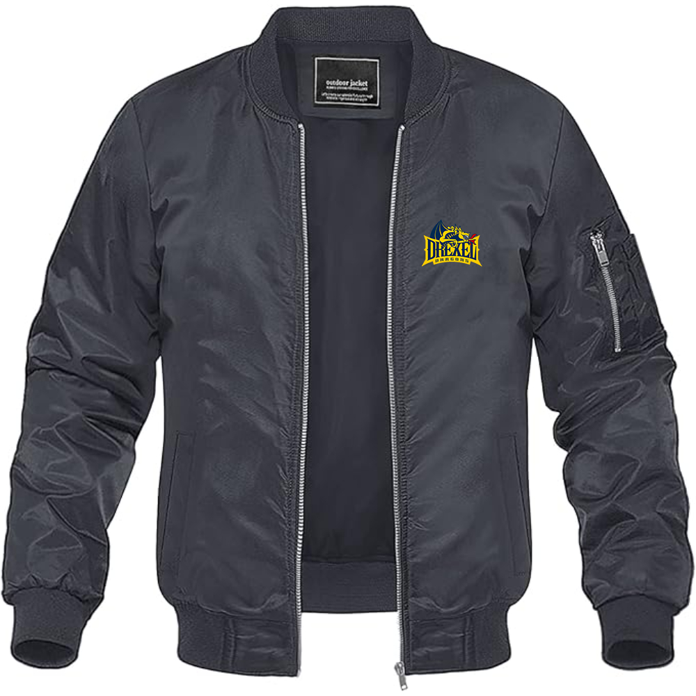 Men's Drexel Dragons Lightweight Bomber Jacket Windbreaker Softshell Varsity Jacket Coat