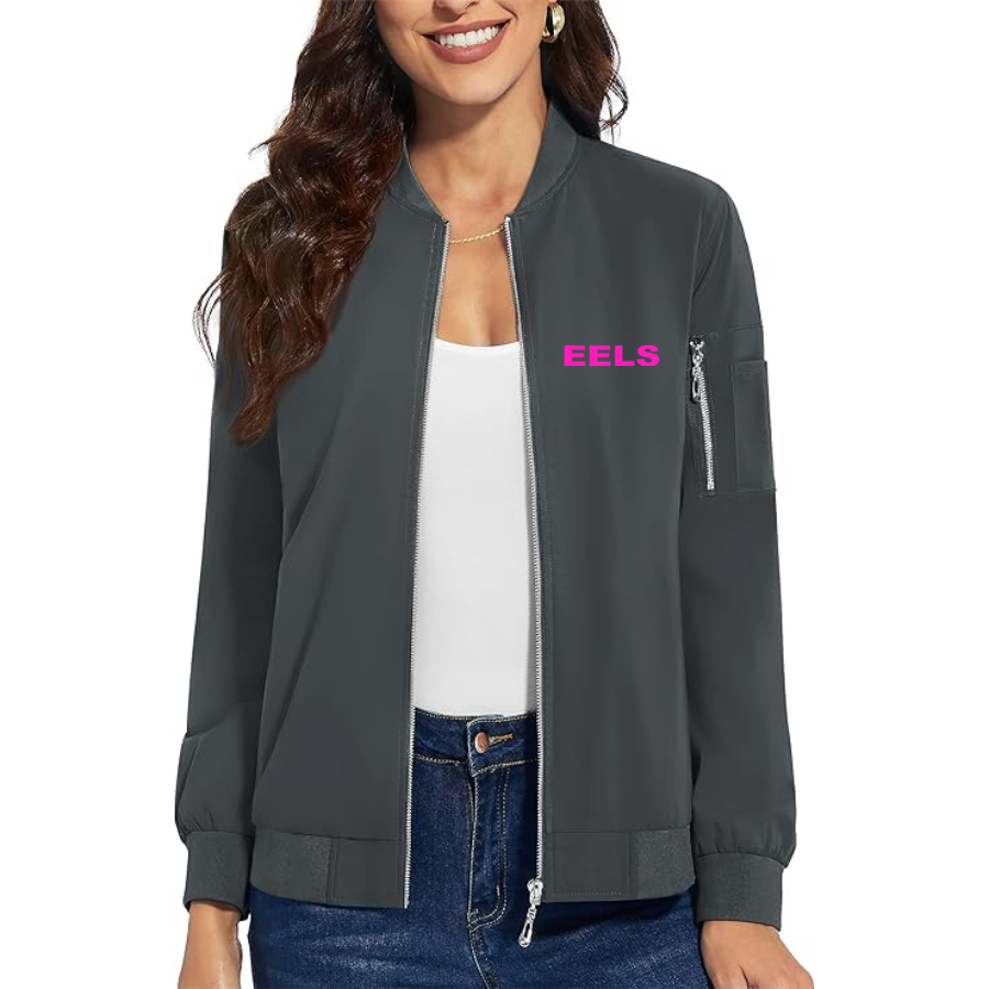 Women's Eels Premium Bomber Jacket with Polished Detailing and Functional Sleeve Pocket Modern Luxury Outerwear