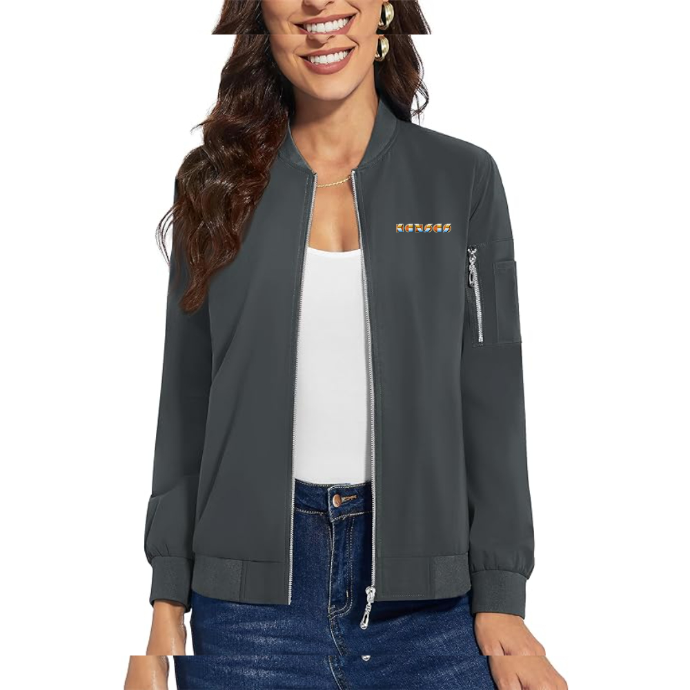 Women's Kansas Premium Bomber Jacket with Polished Detailing and Functional Sleeve Pocket Modern Luxury Outerwear