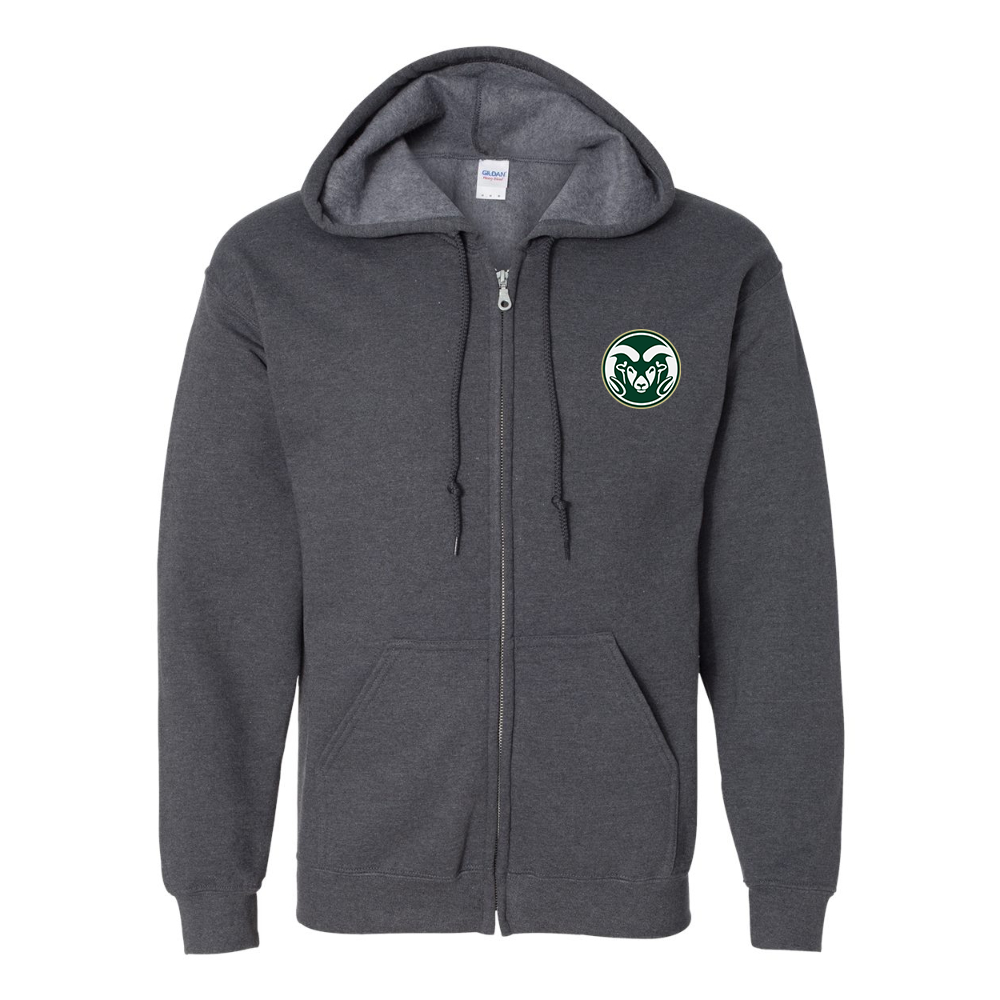Men's Colorado State Rams Gildan  Heavy Blend Full Zip Hooded Sweatshirt