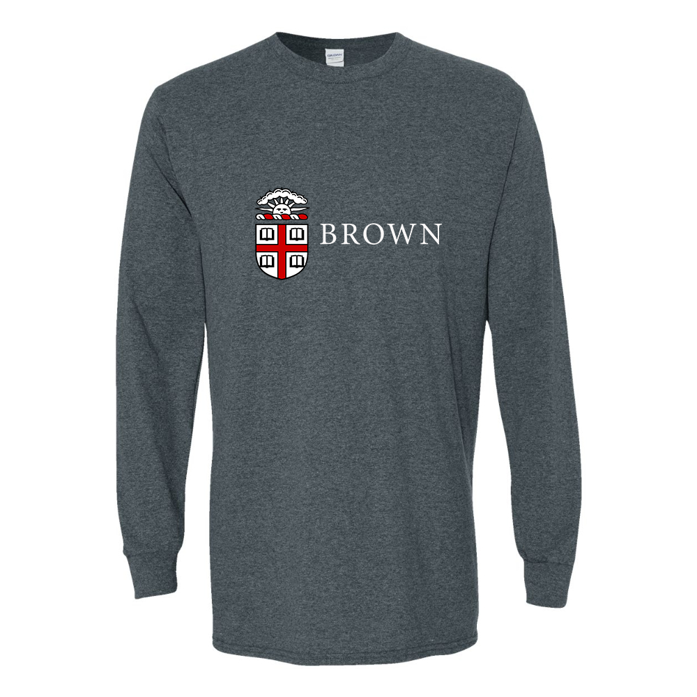 Men's Brown University Gildan Heavy Cotton Long Sleeve T-Shirt