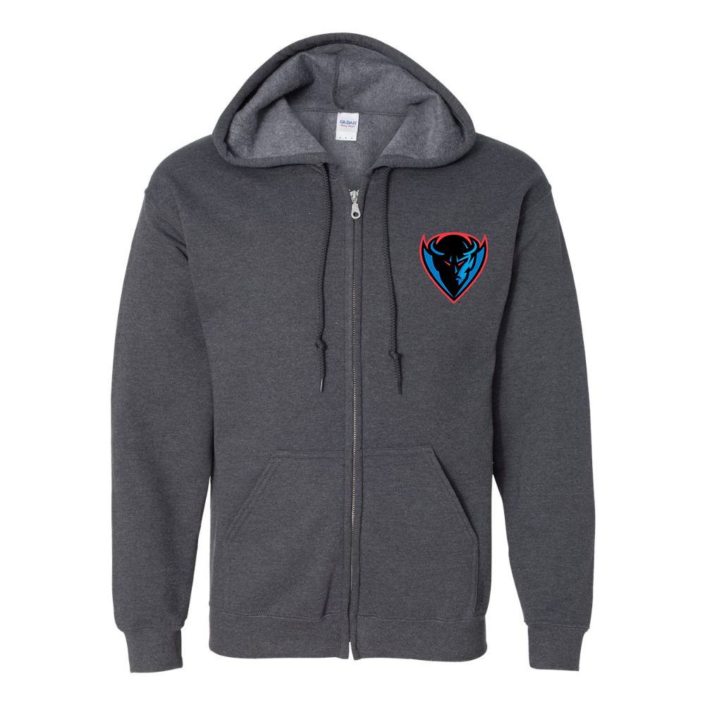 Men's  DePaul Blue Demons Gildan  Heavy Blend Full Zip Hooded Sweatshirt
