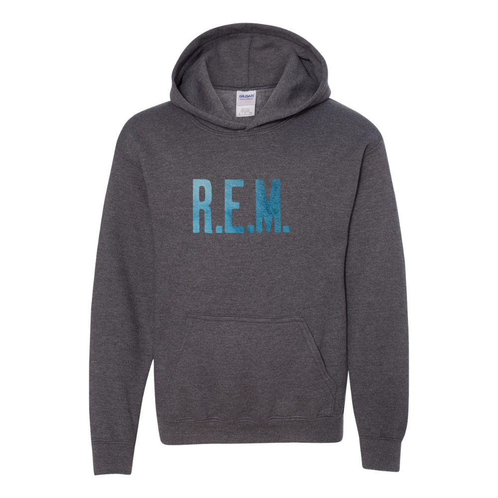 Youth R.E.M. Blue Gildan Heavy Blend  Hooded Sweatshirt