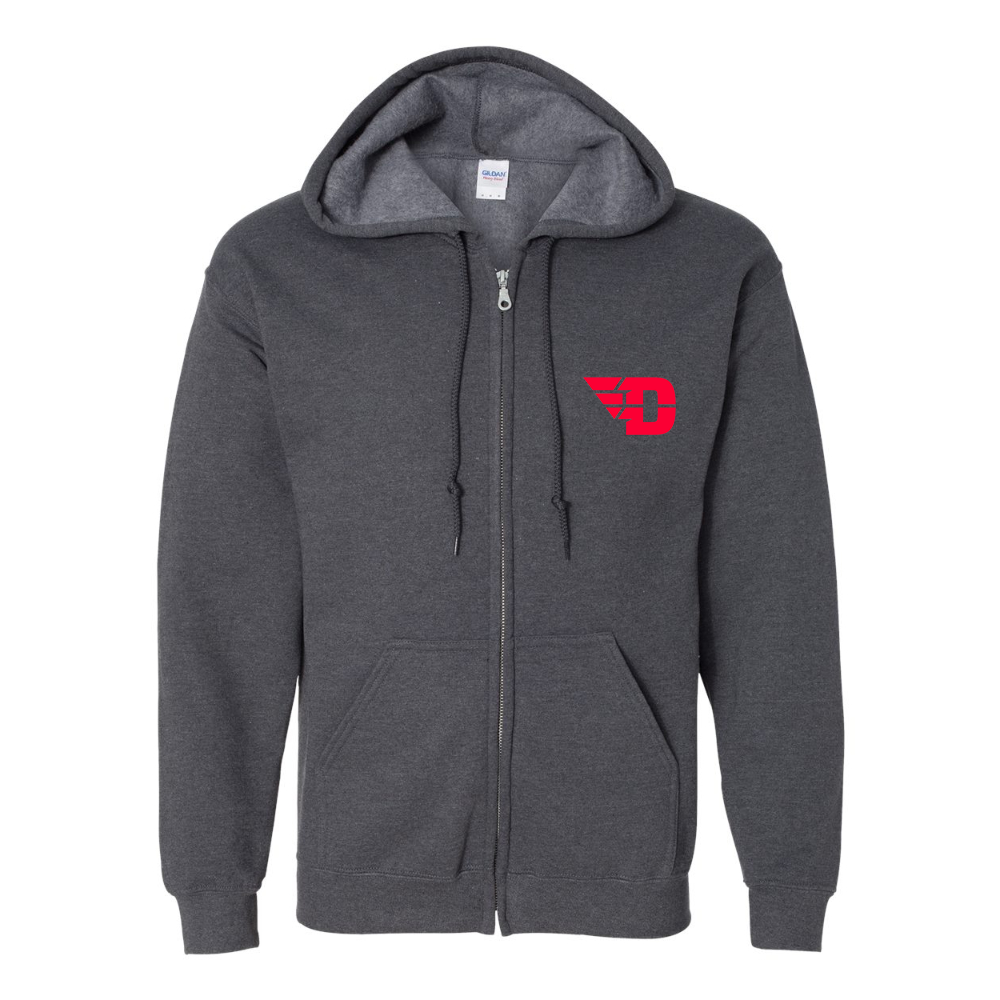Men's Dayton Flyers  Gildan  Heavy Blend Full Zip Hooded Sweatshirt