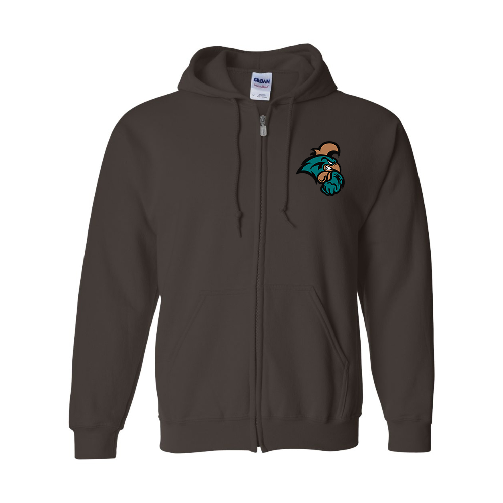 Men's  Coastal Carolina Chanticleers  Gildan  Heavy Blend Full Zip Hooded Sweatshirt