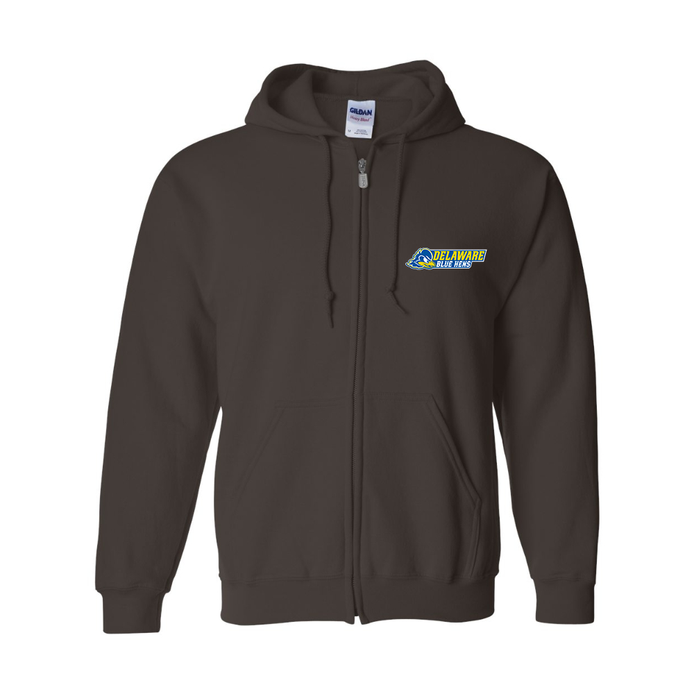 Men's  Delaware Blue Hens Gildan  Heavy Blend Full Zip Hooded Sweatshirt