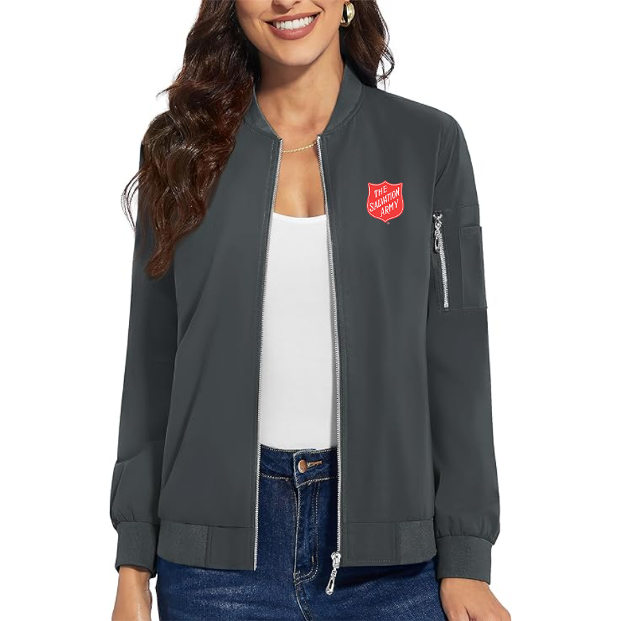 Women's The Salvation Army  Premium Bomber Jacket with Polished Detailing and Functional Sleeve Pocket Modern Luxury Outerwear