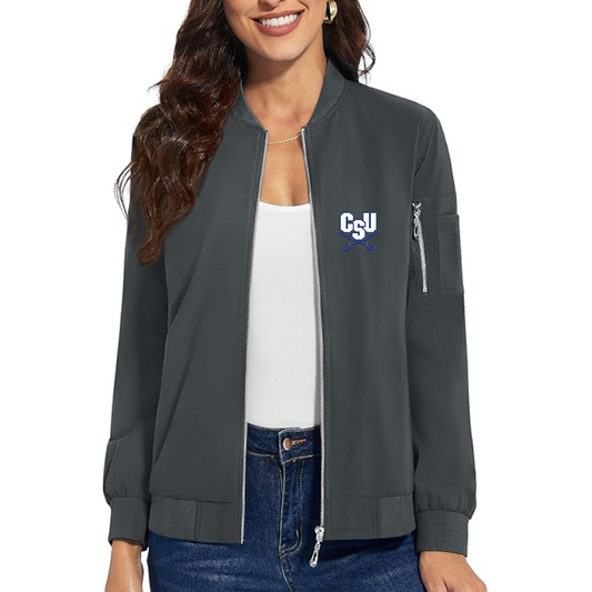 Women's CSU Buccaneers   Premium Bomber Jacket with Polished Detailing and Functional Sleeve Pocket Modern Luxury Outerwear