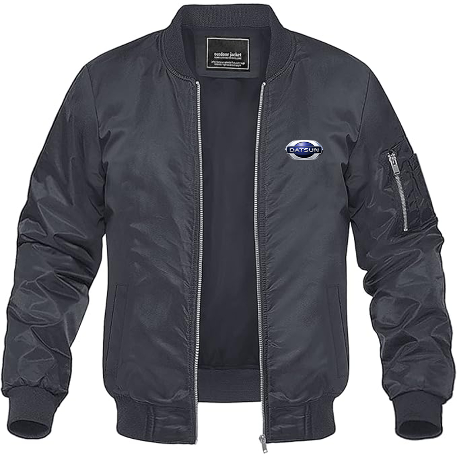 Men's Datsun Logo Lightweight Bomber Jacket Windbreaker Softshell Varsity Jacket Coat