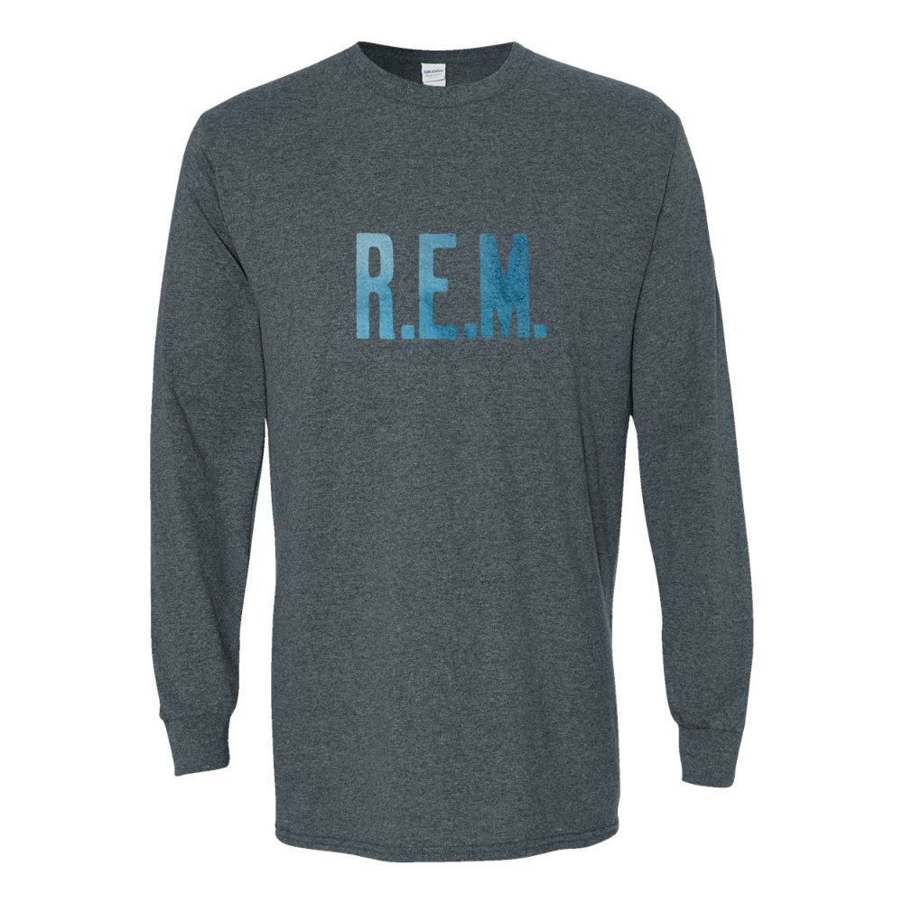 Men's  R.E.M. Blue  Gildan Heavy Cotton Long Sleeve T-Shirt