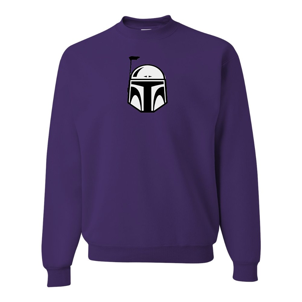 Men's Star Wars Boba Fett Helmet JERZEES NuBlend Crewneck Sweatshirt