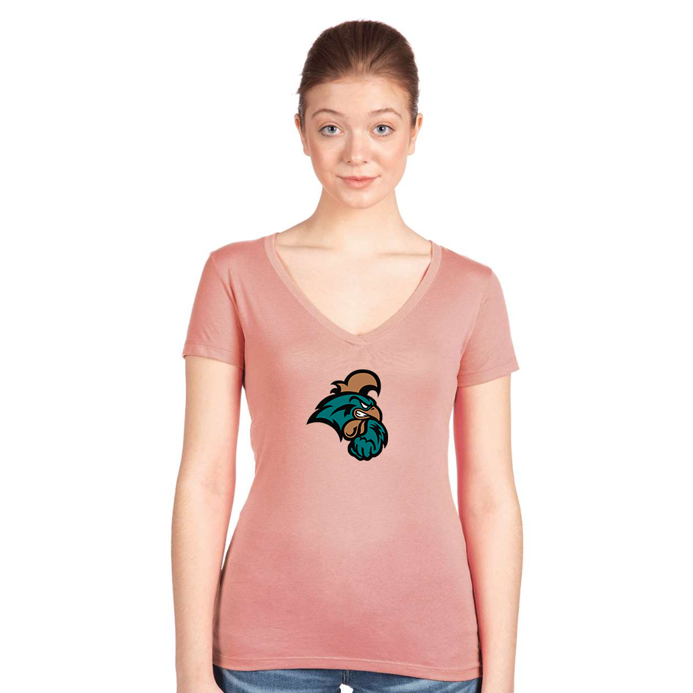 Women's Coastal Carolina Chanticleers  Next Level V-Neck T-Shirt
