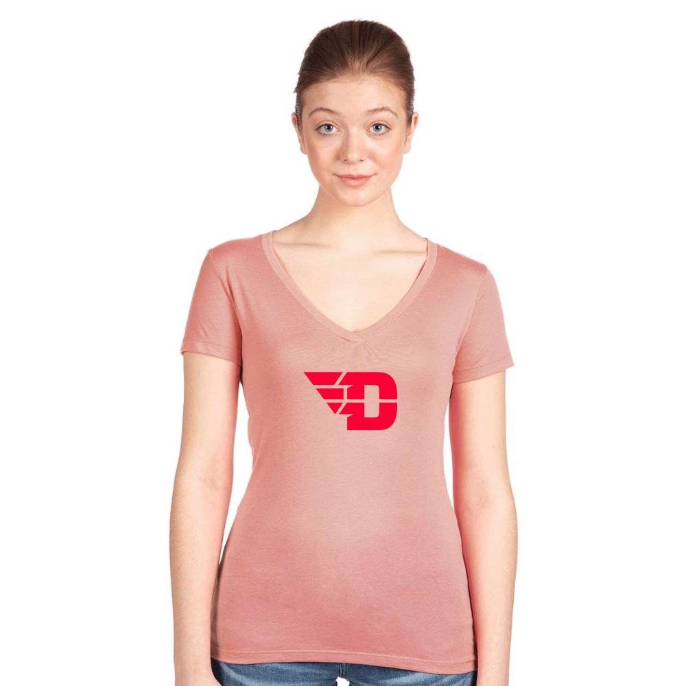 Women's Dayton Flyers  Next Level V-Neck T-Shirt