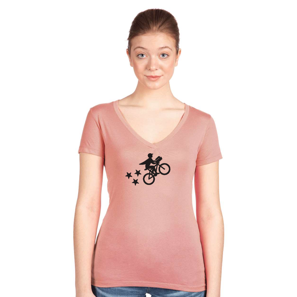 Women's Postmates Bike Next Level V-Neck T-Shirt