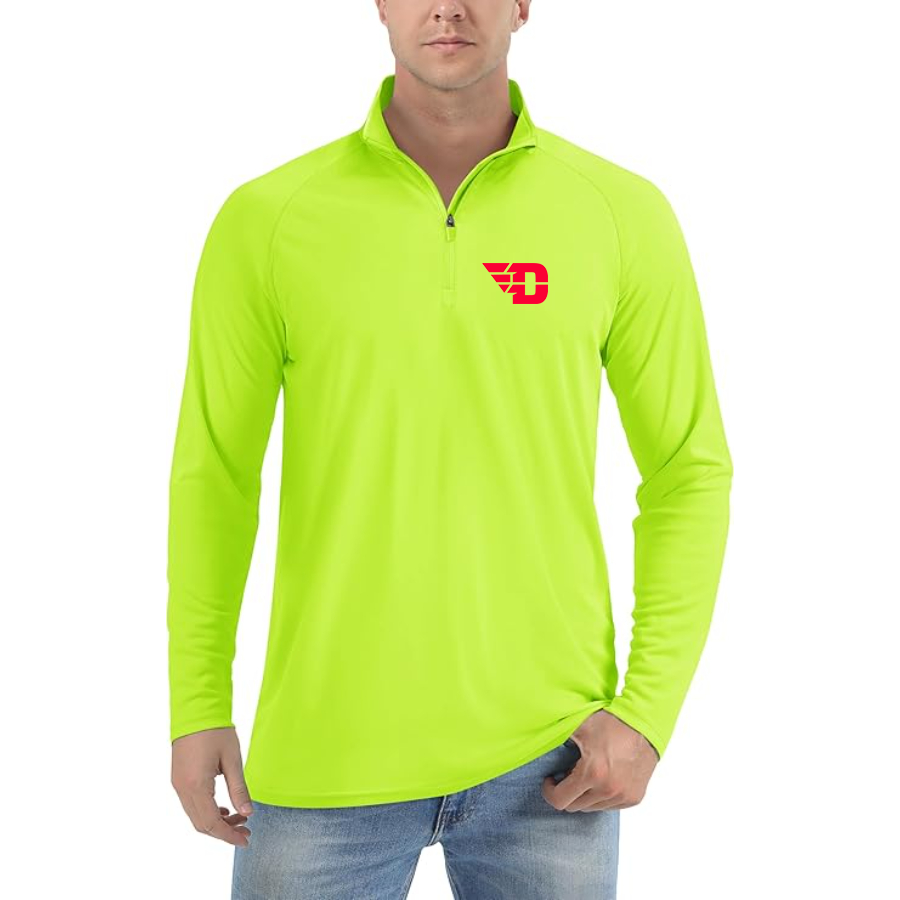 Men's Dayton Flyers Lightweight Quarter-Zip Athletic Shirt Long Sleeve Performance Wear
