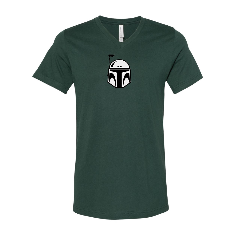 Star Wars Boba Fett Helmet BELLA  CANVAS - Jersey V-Neck T-Shirt