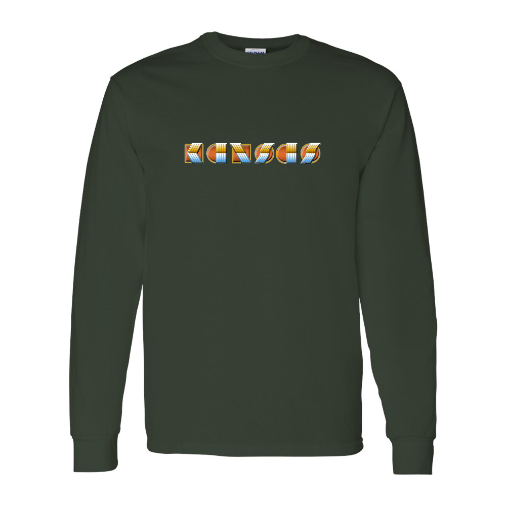 Men's Kansas Gildan Heavy Cotton Long Sleeve T-Shirt