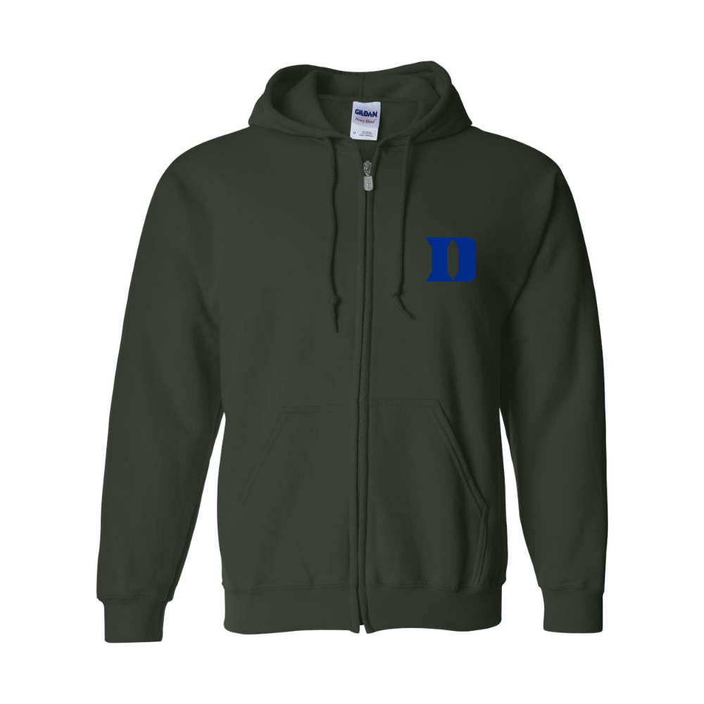 Men's Duke Blue Devils Gildan  Heavy Blend Full Zip Hooded Sweatshirt