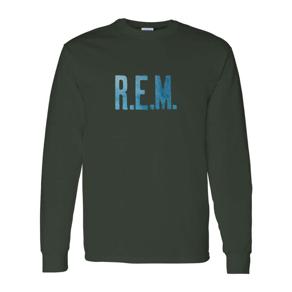 Men's  R.E.M. Blue  Gildan Heavy Cotton Long Sleeve T-Shirt