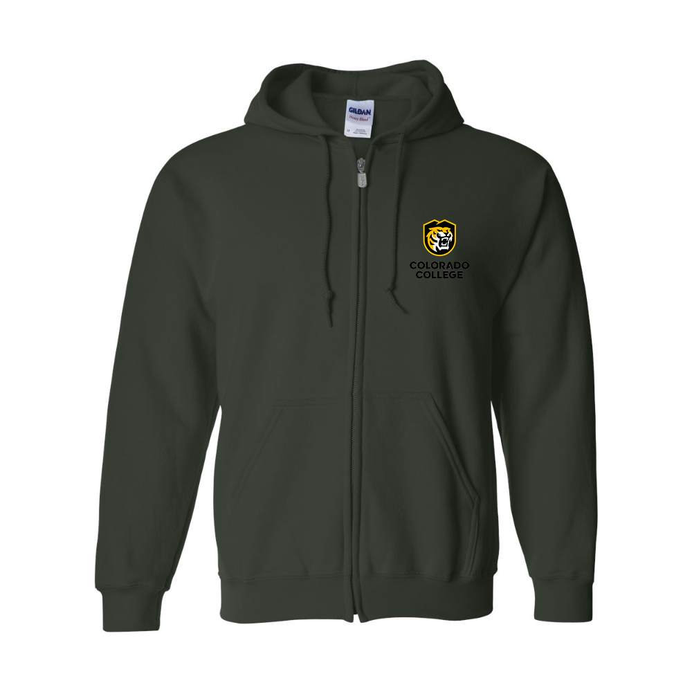 Men's  Colorado College Tigers Gildan  Heavy Blend Full Zip Hooded Sweatshirt