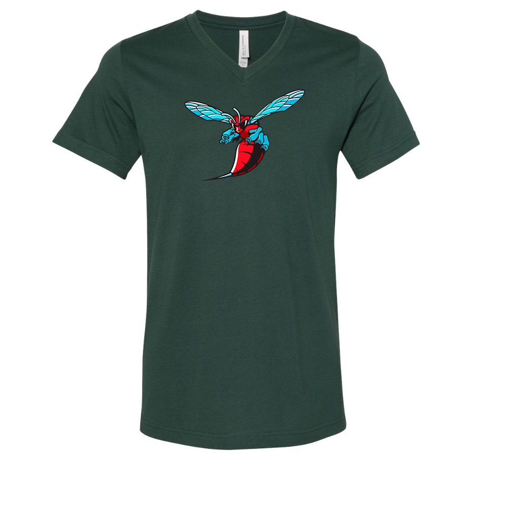 Delaware State Hornets BELLA  CANVAS - Jersey V-Neck T-Shirt