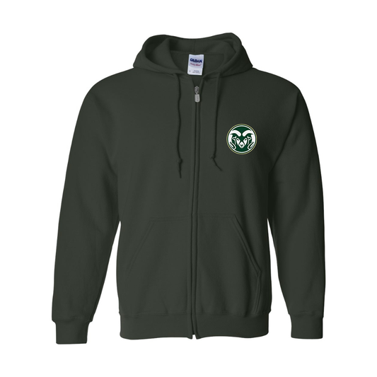 Men's Colorado State Rams Gildan  Heavy Blend Full Zip Hooded Sweatshirt