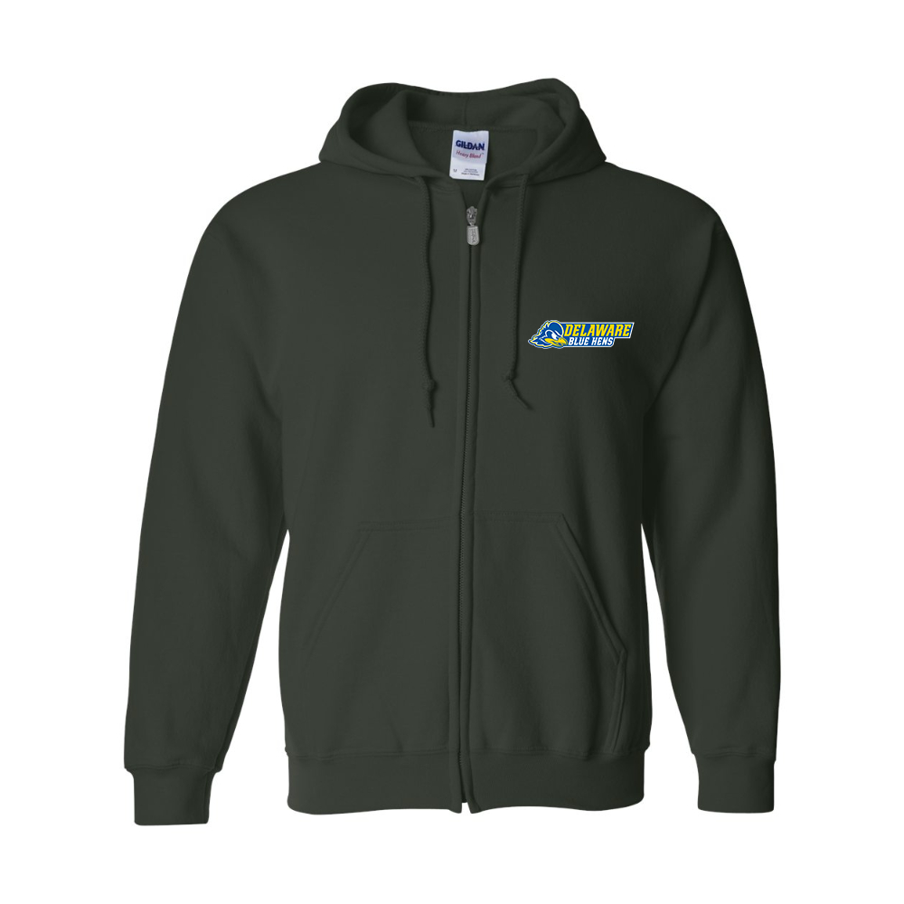 Men's  Delaware Blue Hens Gildan  Heavy Blend Full Zip Hooded Sweatshirt