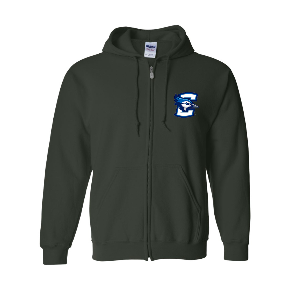 Men's Creighton Bluejays  Gildan  Heavy Blend Full Zip Hooded Sweatshirt