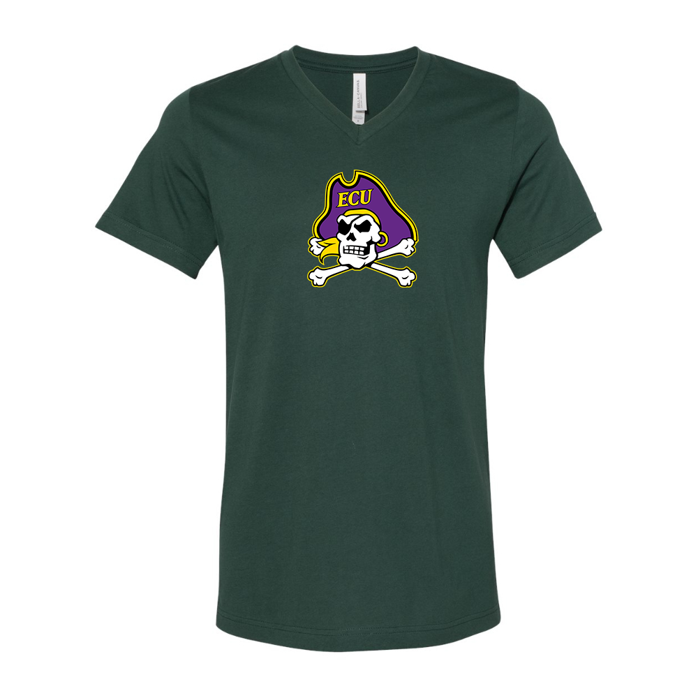 East Carolina Pirates BELLA  CANVAS - Jersey V-Neck T-Shirt