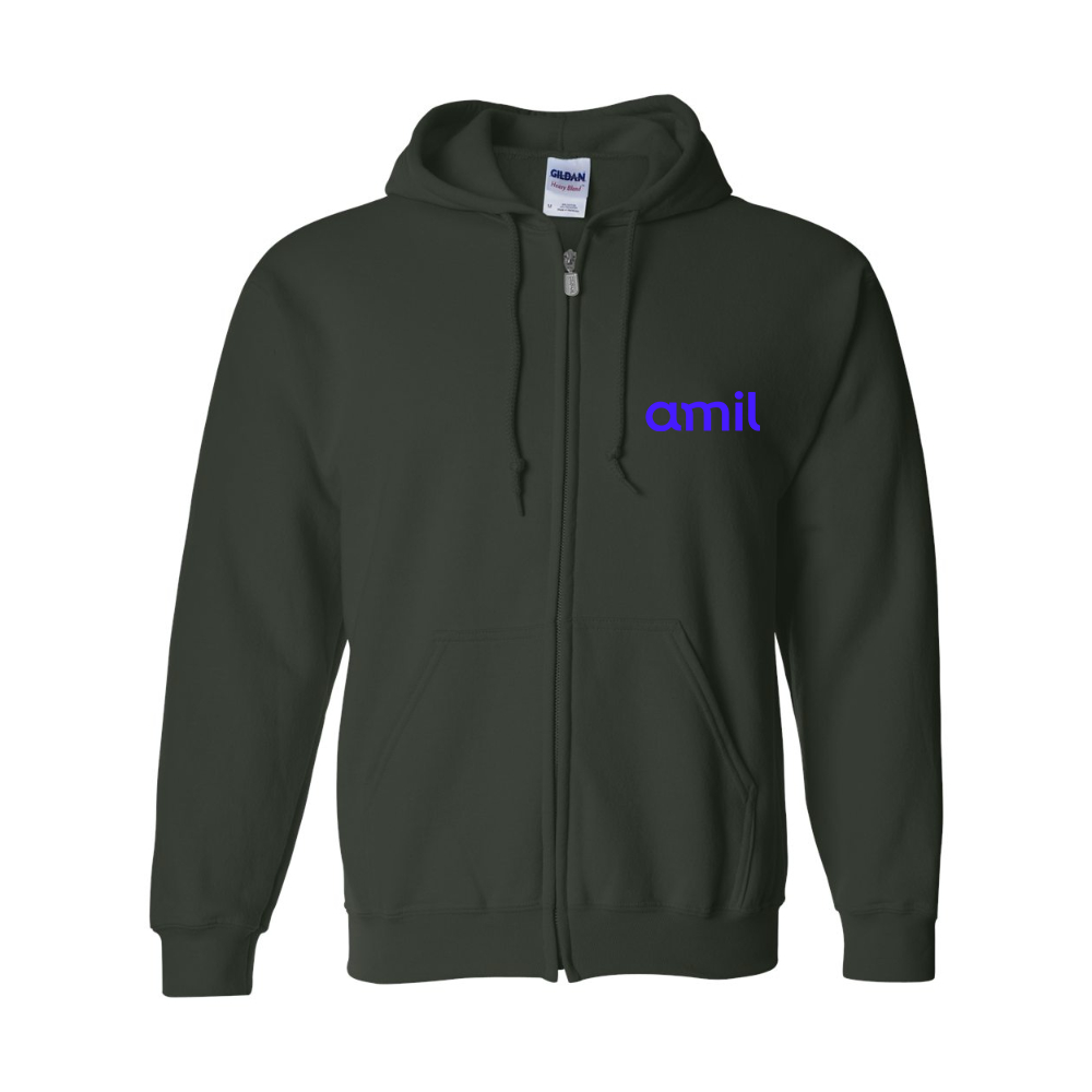 Men's  Amil  Gildan  Heavy Blend Full Zip Hooded Sweatshirt