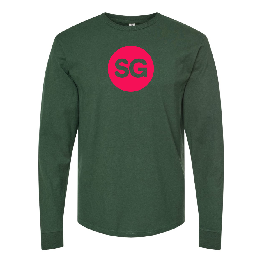 Men's Sofiagray Logo Cotton Long Sleeve T-Shirt