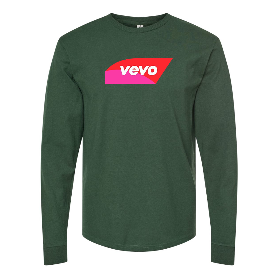 Men's Vevo Thumbnail Banner Logo Cotton Long Sleeve T-Shirt