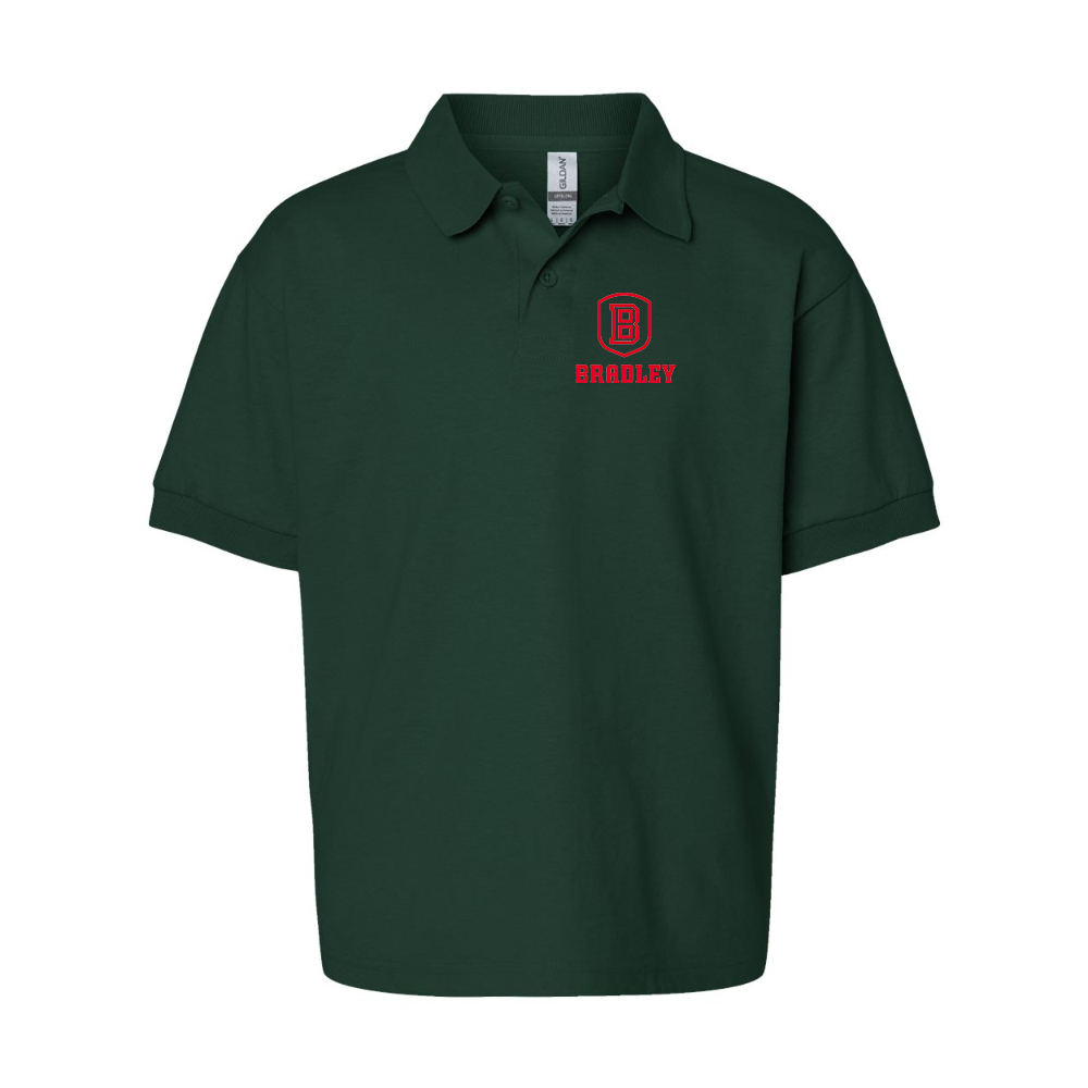 Youth Bradley Braves Gildan Dry Blend Jersey Polo