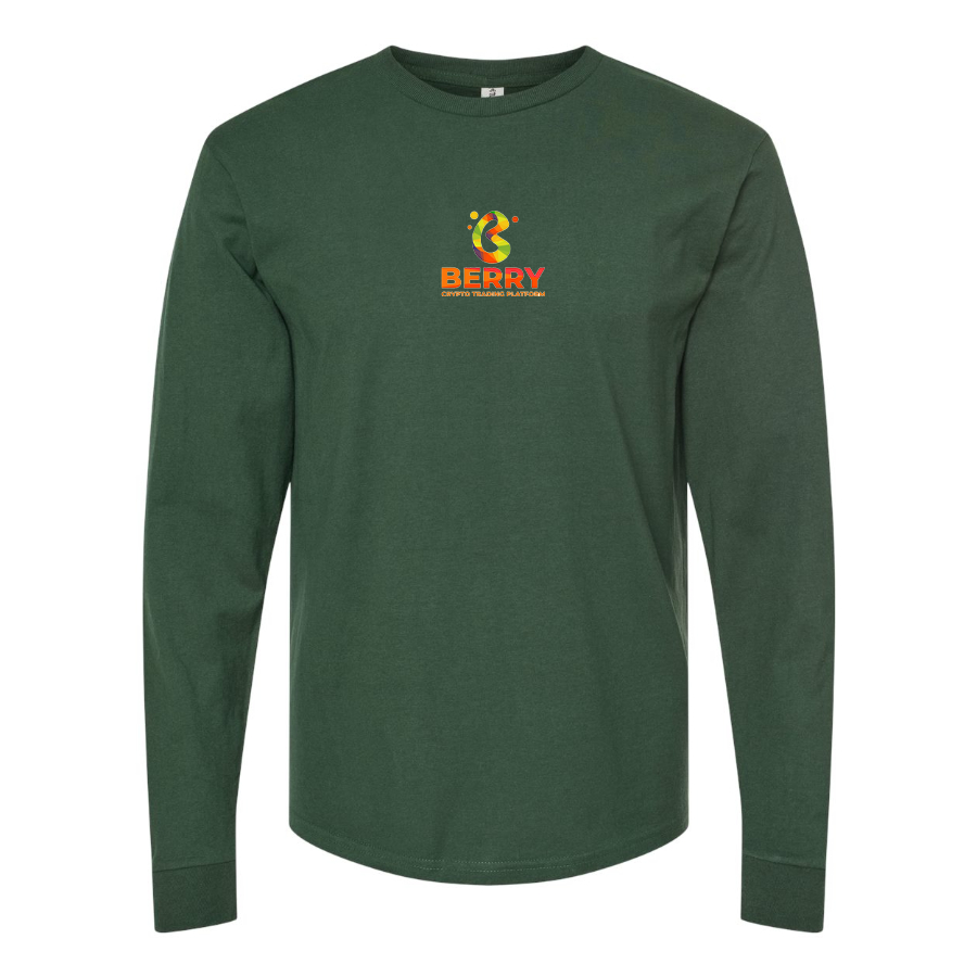 Men's Berry Logo Cotton Long Sleeve T-Shirt