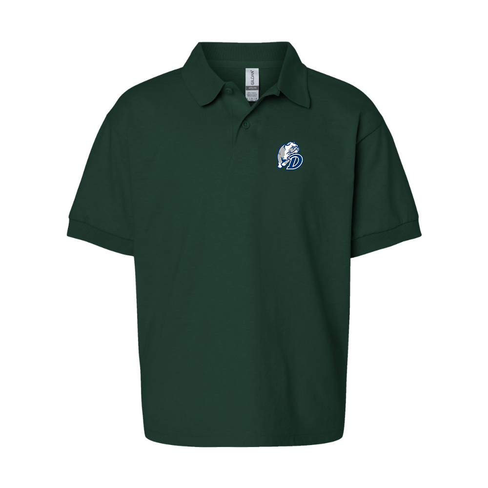 Youth  Drake Bulldogs Gildan Dry Blend Jersey Polo