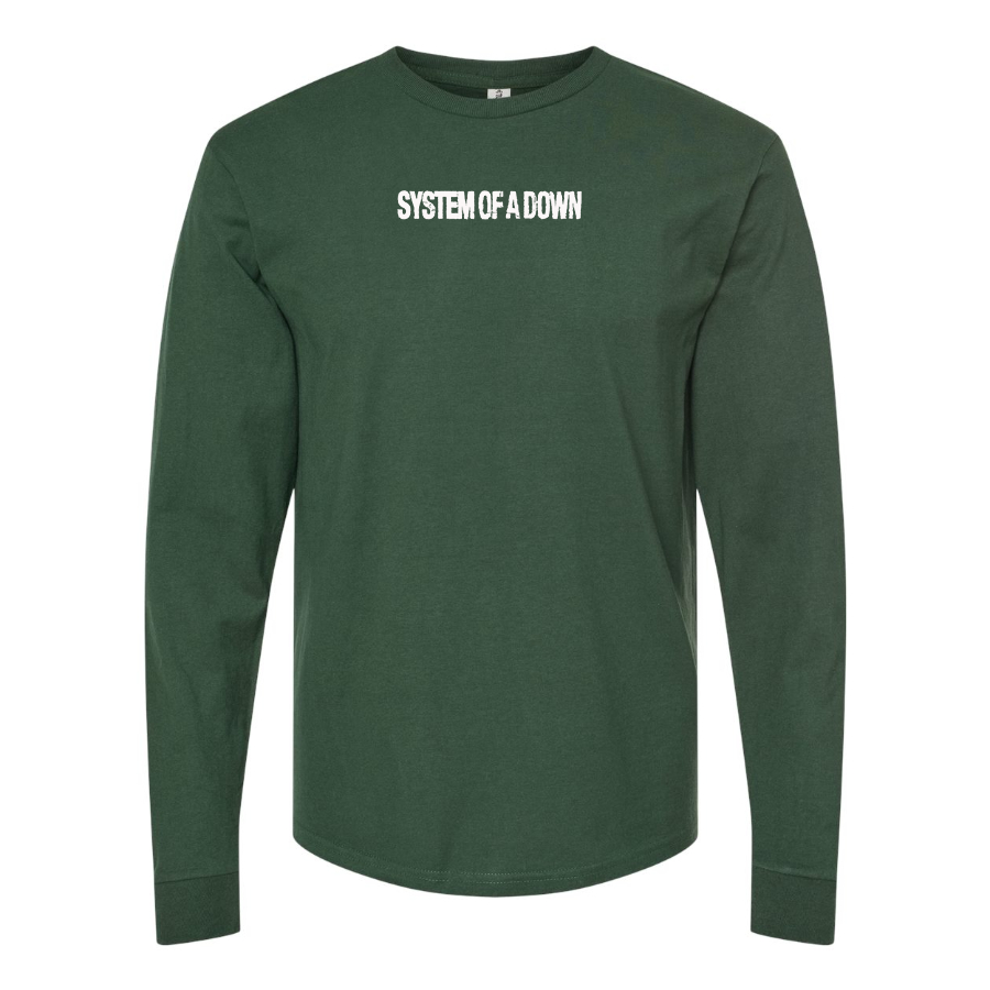 Men's  System Of A Down Logo Cotton Long Sleeve T-Shirt