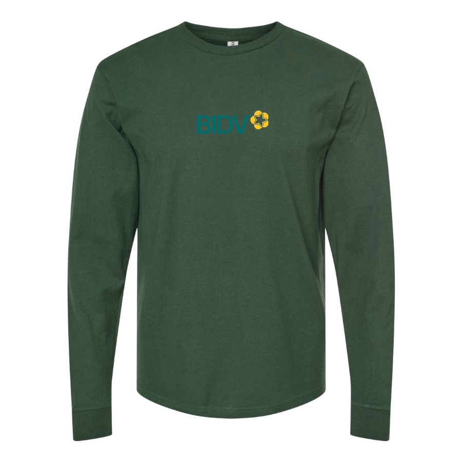 Men's BIDV Logo Cotton Long Sleeve T-Shirt