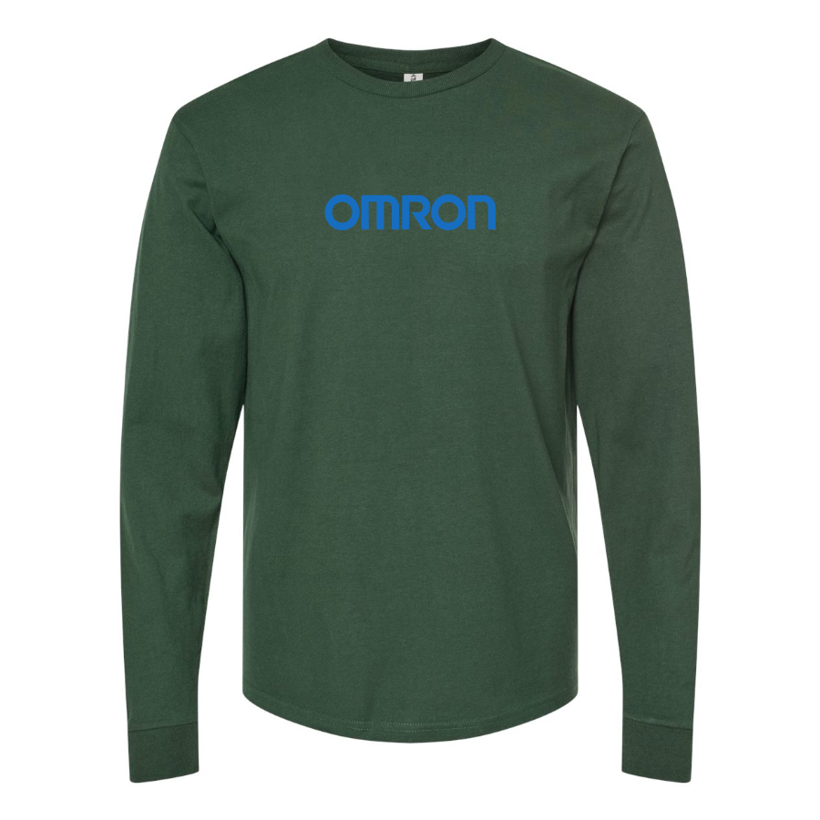 Men's Omron Logo Cotton Long Sleeve T-Shirt