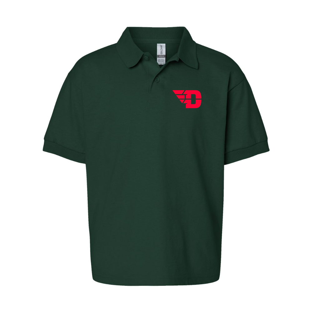 Youth Dayton Flyers Gildan Dry Blend Jersey Polo