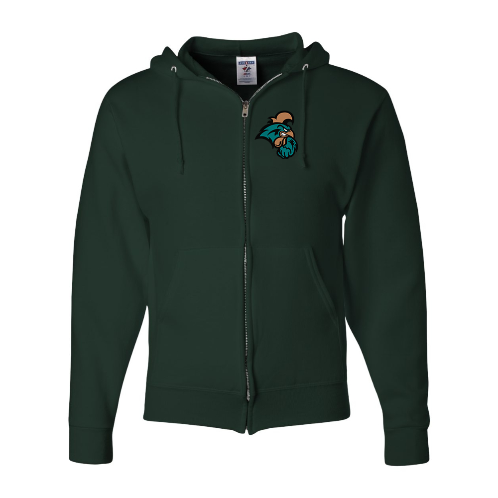 Men's Coastal Carolina Chanticleers JERZEES NuBlend Full-Zip Hooded Sweatshirt