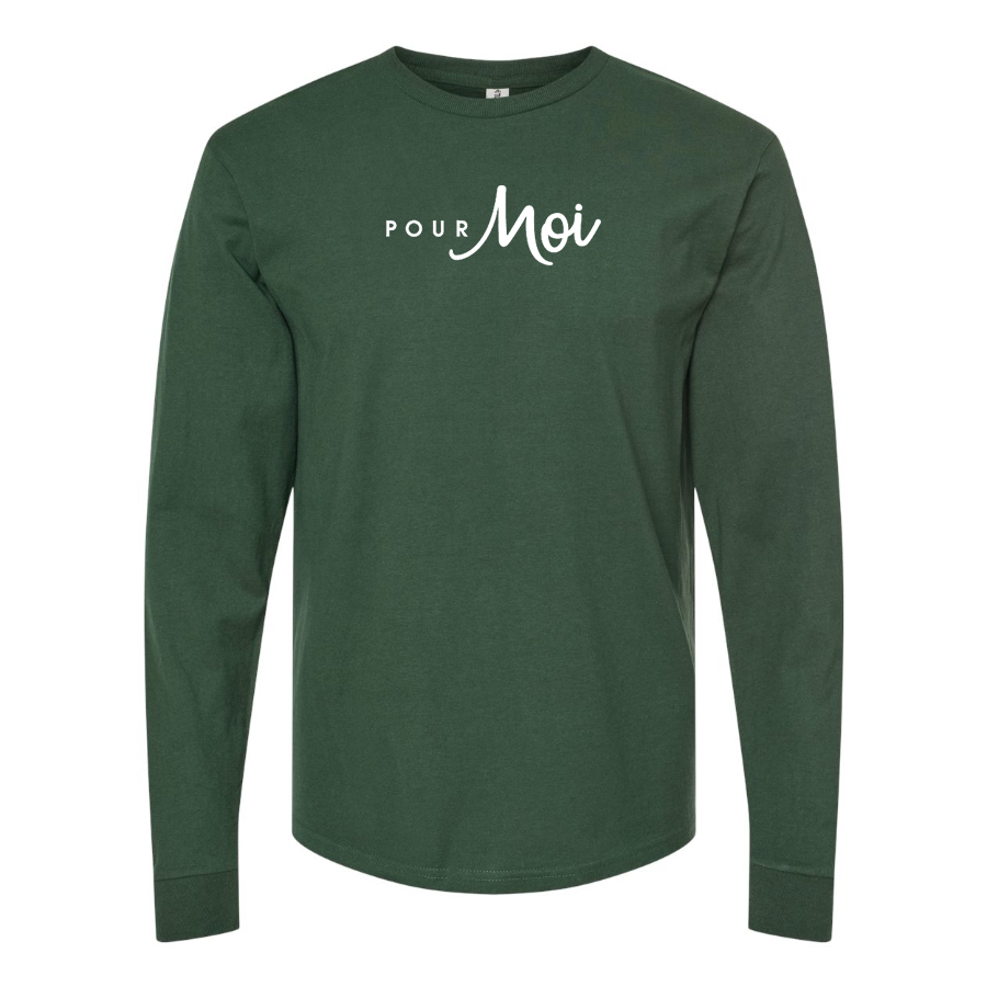 Men's  Pour Moi Logo  Cotton Long Sleeve T-Shirt