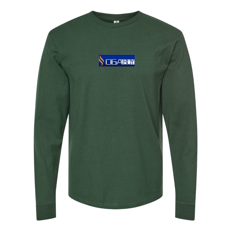 Men's CigaBuy  Logo Cotton Long Sleeve T-Shirt